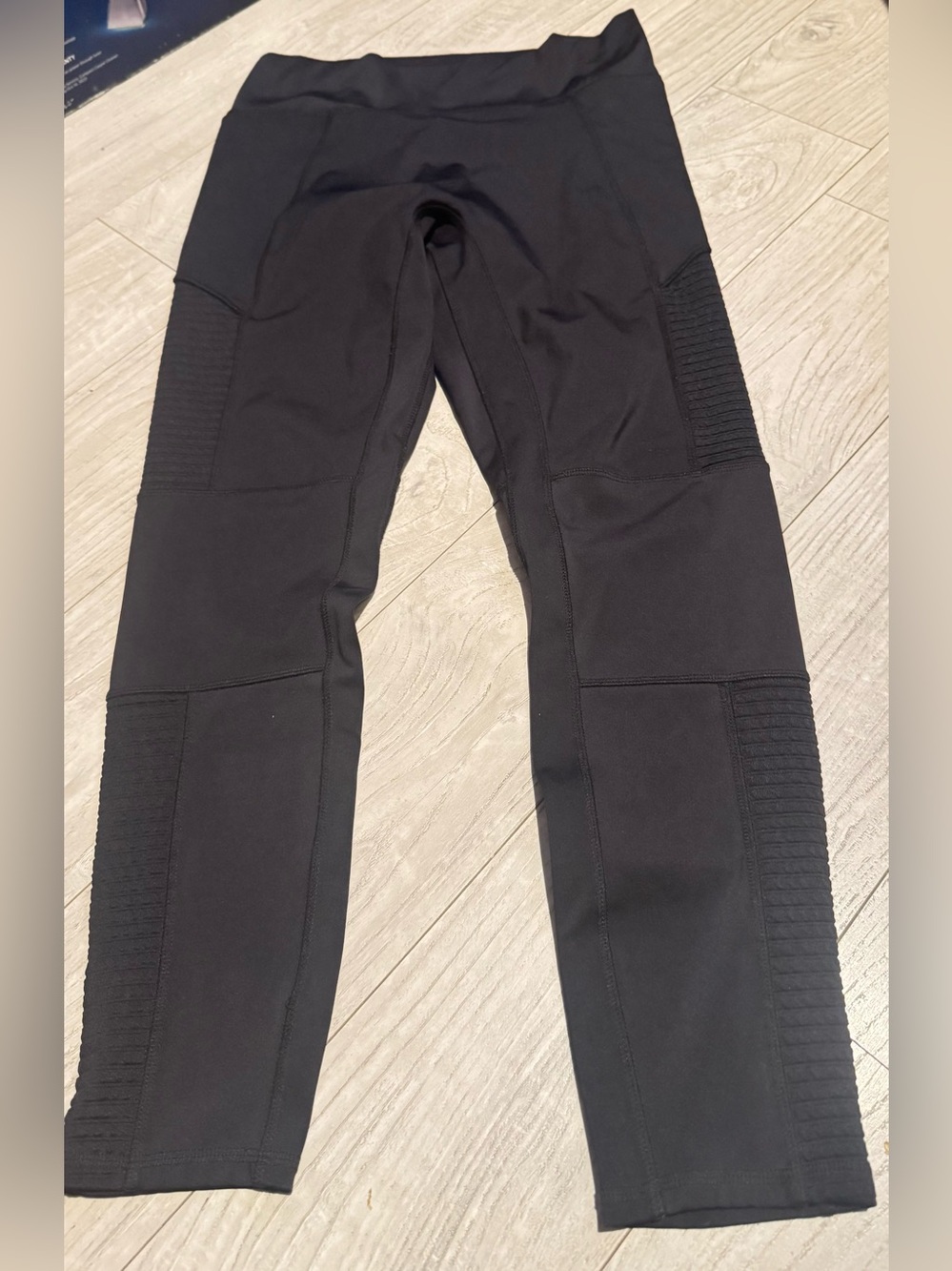 Fabletics Black Moto-Panel Leggings